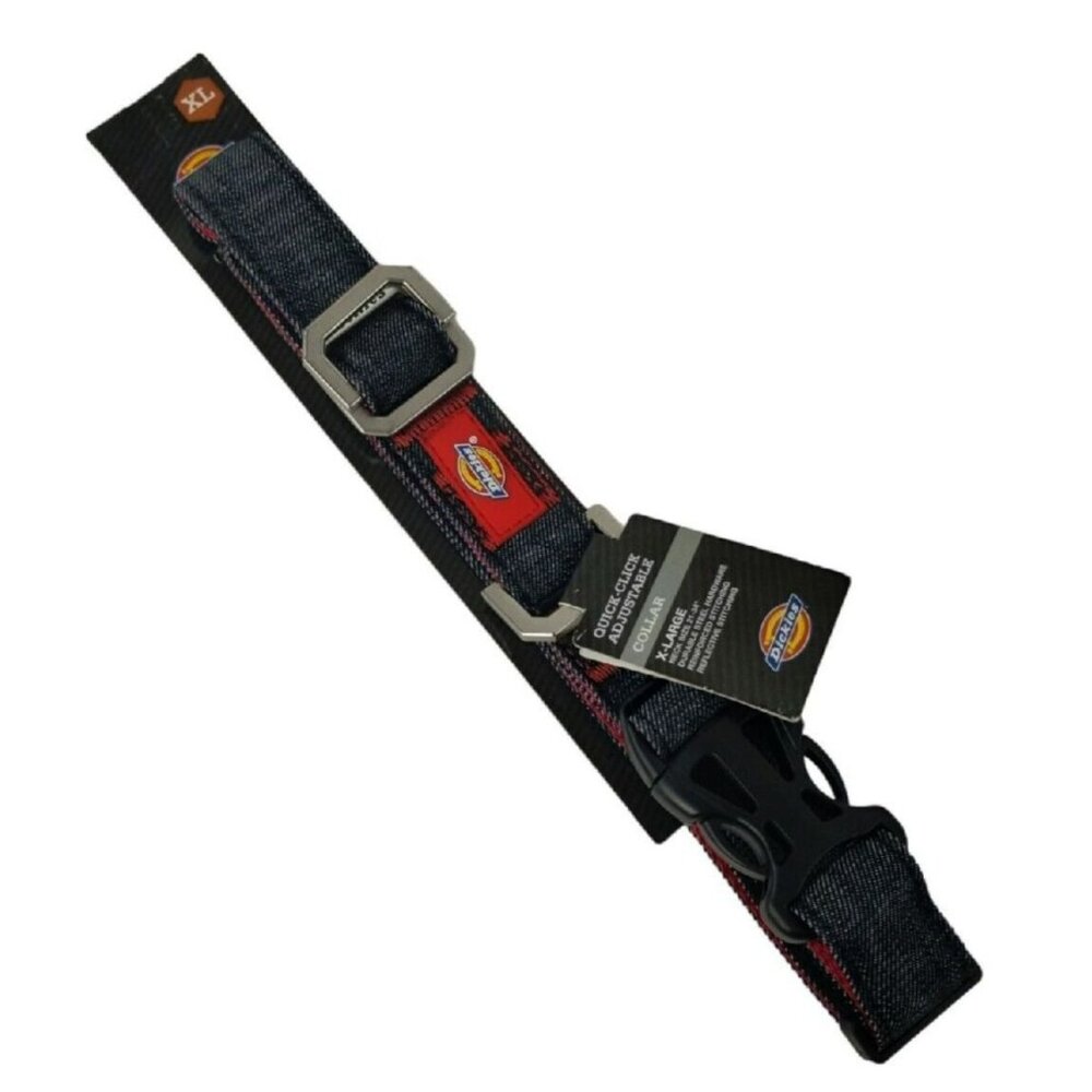 Dickies Quick Click Twill Fabric Adjustable Dog Collar XL 21 to 34 inches New